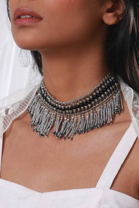 Shop_Vaidaan_Black Nakshatra Choker _Online_at_Aza_Fashions