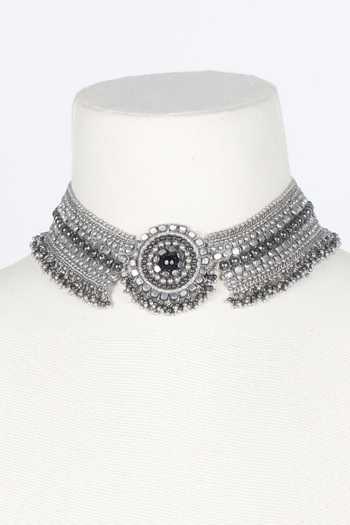 Shop Vaidaan Black Dui Rashk Choker Online at Aza Fashions Shop_Vaidaan_Black Dui Rashk Choker _Online_at_Aza_Fashions