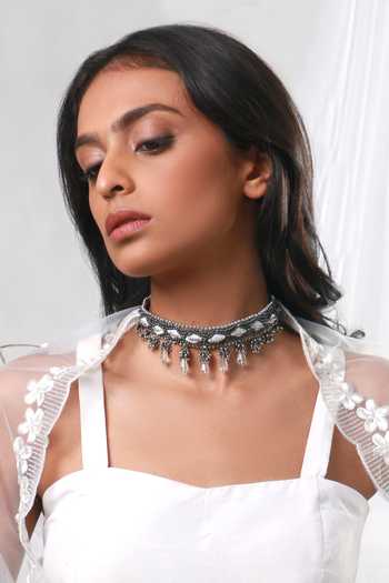 Buy Vaidaan Grey Brahim Choker Online at Aza Fashions Buy_Vaidaan_Grey Brahim Choker _Online_at_Aza_Fashions