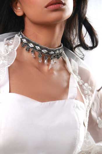 Vaidaan Grey Brahim Choker at Aza Fashions Vaidaan_Grey Brahim Choker _at_Aza_Fashions
