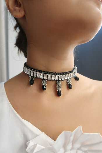 Shop Vaidaan Black Sammy Choker Online at Aza Fashions Shop_Vaidaan_Black Sammy Choker _Online_at_Aza_Fashions