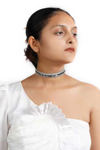 Vaidaan_Grey Zakaria Choker _Online_at_Aza_Fashions