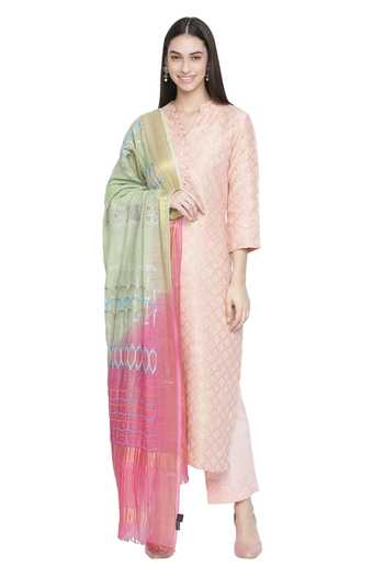 Shingora_Multi Color 30% Metallic, 30% Silk, 40% Tencel Floral, Embroidered Dupatta_Online_at_Aza_Fashions