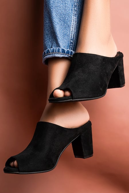 Open toe mule online block heel