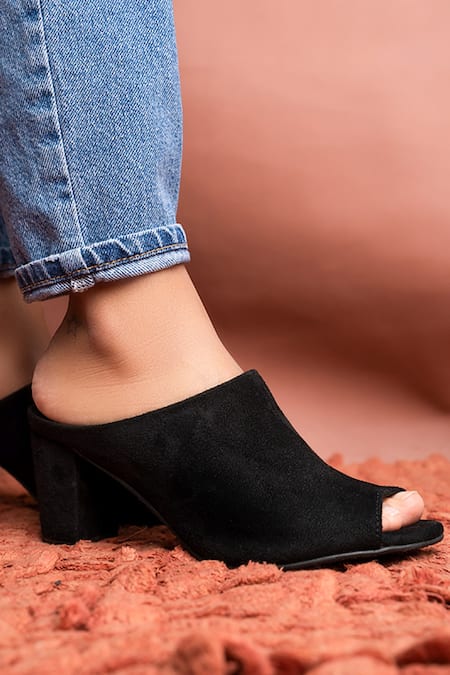 Buy Black Not so basic Mules by THE ALTER Online at Aza Fashions