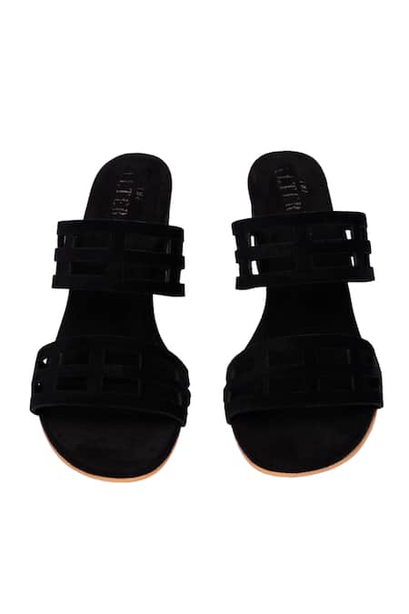 Shop The Alter Black Eleanor Lasercut Block Heels at Aza Fashions Shop_The Alter_Black Eleanor Lasercut Block Heels _at_Aza_Fashions