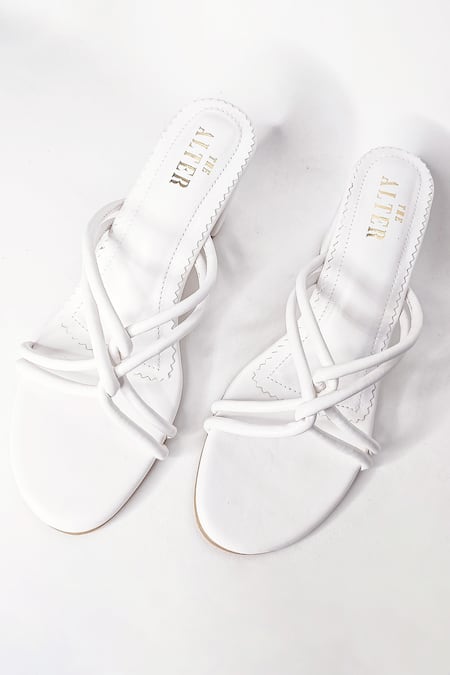Shop The Alter White Knotted Strappy Block Heels at Aza Fashions Shop_The Alter_White Knotted Strappy Block Heels _at_Aza_Fashions