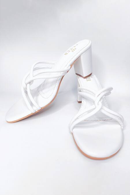 Buy The Alter White Knotted Strappy Block Heels Online at Aza Fashions Buy_The Alter_White Knotted Strappy Block Heels _Online_at_Aza_Fashions