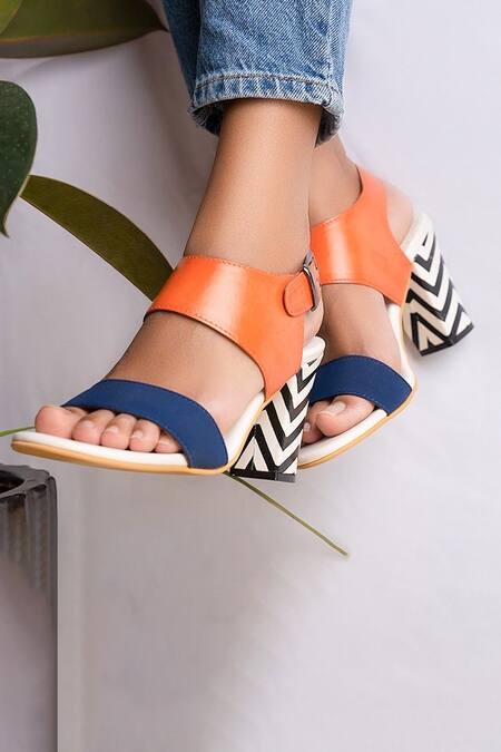 Buy_The Alter_White Freeda Statement Block Heels_Online_at_Aza_Fashions