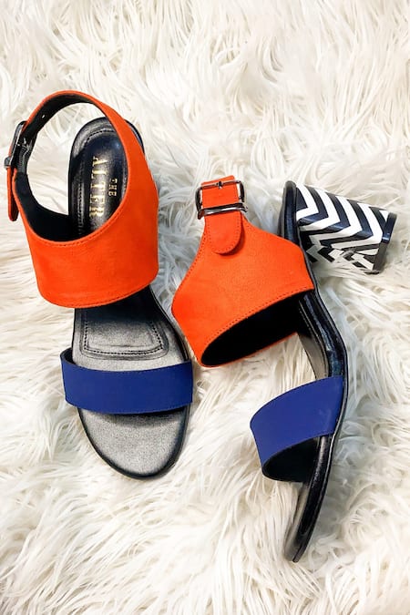Stylish Colorblocked Multicolored Block Heels for Women & Girls