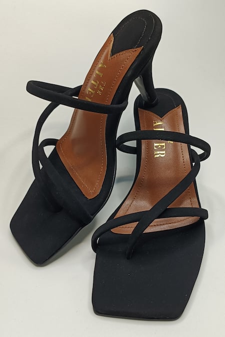 Buy Black Adele Strappy Stilettos by THE ALTER Online at Aza Fashions