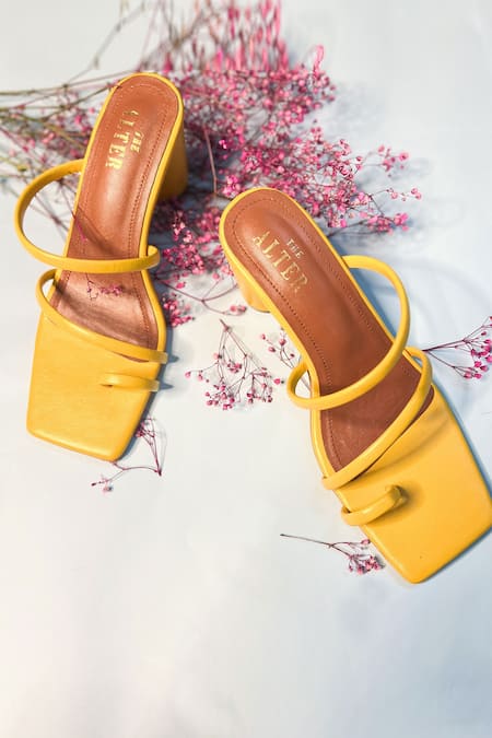 Shop The Alter Yellow Stella Strappy Block Heel at Aza Fashions Shop_The Alter_Yellow Stella Strappy Block Heel _at_Aza_Fashions