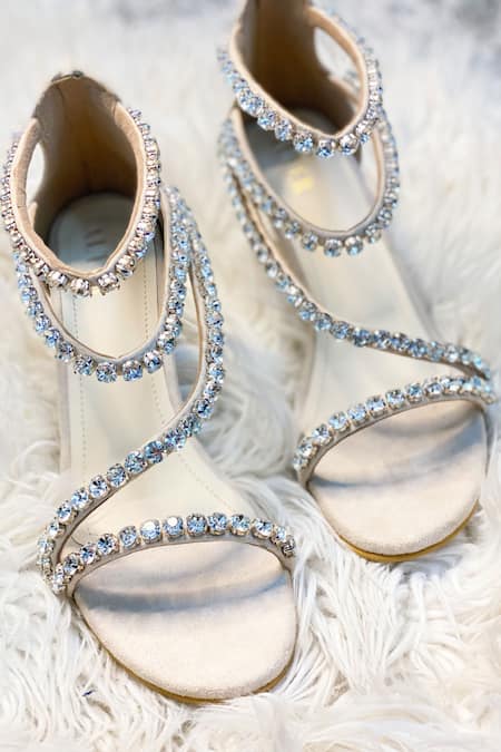 The Alter Beige Rhinestones Serena Embellished Strappy Stilettoes Online at Aza Fashions The Alter_Beige Rhinestones Serena Embellished Strappy Stilettoes _Online_at_Aza_Fashions