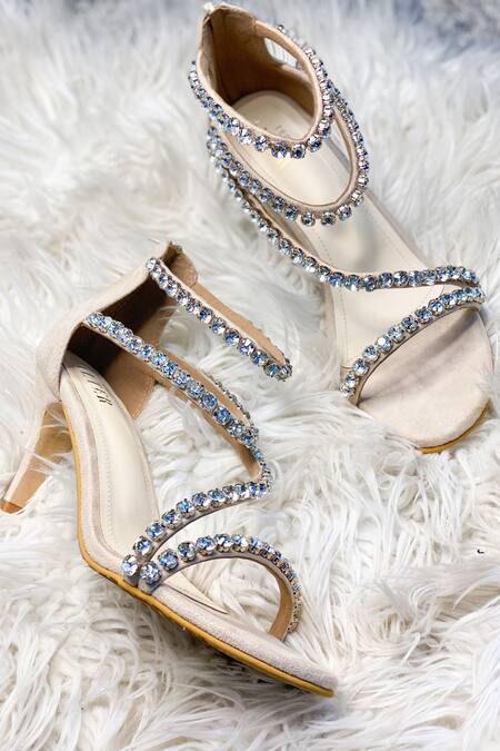 Buy The Alter Beige Rhinestones Serena Embellished Strappy Stilettoes Online at Aza Fashions Buy_The Alter_Beige Rhinestones Serena Embellished Strappy Stilettoes _Online_at_Aza_Fashions