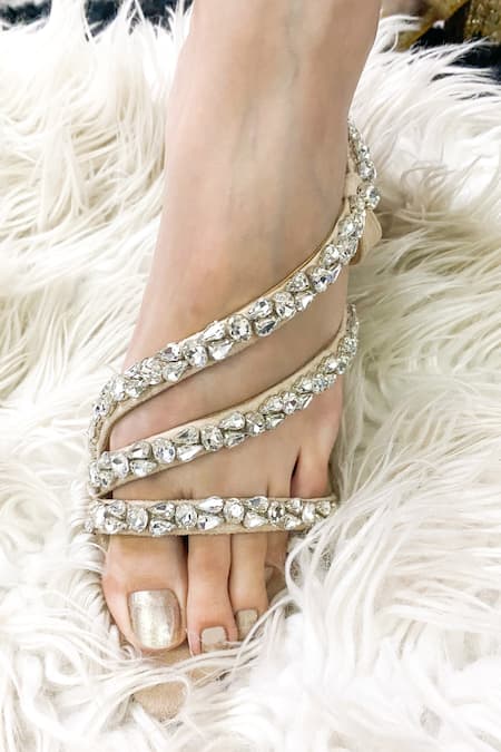 THE ALTER Kiara Rhinestone Embellished Strappy Stilettoes 