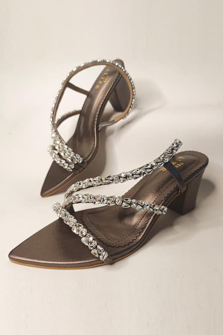 Versona | rhinestone double band heels