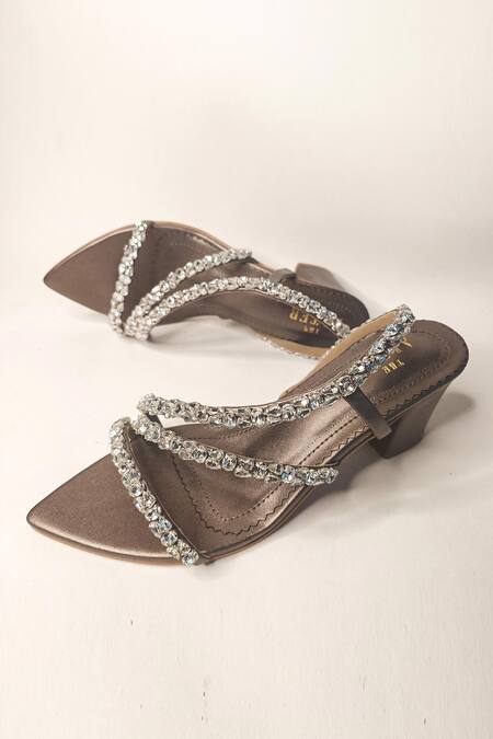 Shop The Alter Silver Rhinestones Kiara Embellished Strappy Block Heels Online at Aza Fashions Shop_The Alter_Silver Rhinestones Kiara Embellished Strappy Block Heels _Online_at_Aza_Fashions