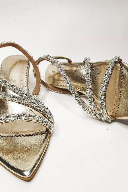 The Alter Gold Rhinestones Kiara Embellished Strappy Stilettoes at Aza Fashions The Alter_Gold Rhinestones Kiara Embellished Strappy Stilettoes _at_Aza_Fashions