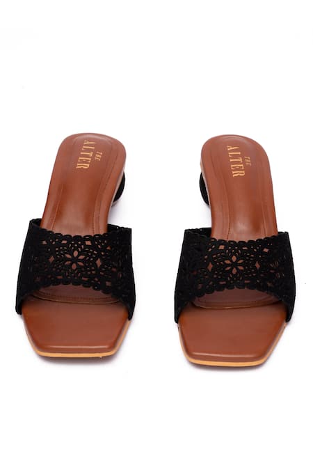 Shop The Alter Black Akira Lasercut Block Heels at Aza Fashions Shop_The Alter_Black Akira Lasercut Block Heels _at_Aza_Fashions