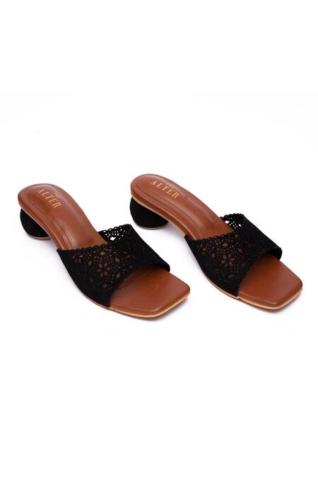 The Alter Black Akira Lasercut Block Heels Online at Aza Fashions The Alter_Black Akira Lasercut Block Heels _Online_at_Aza_Fashions