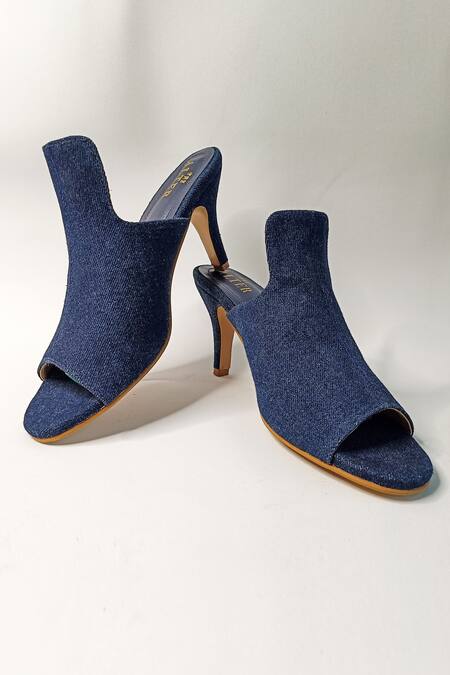The Alter Blue Denim Mule Stilettoes Online at Aza Fashions The Alter_Blue Denim Mule Stilettoes _Online_at_Aza_Fashions