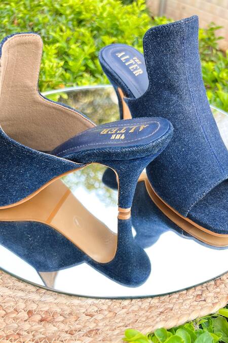 Buy The Alter Blue Denim Mule Stilettoes Online at Aza Fashions Buy_The Alter_Blue Denim Mule Stilettoes _Online_at_Aza_Fashions