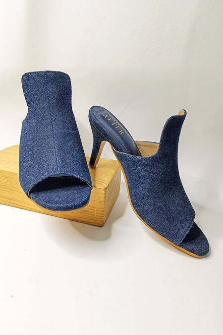 Shop The Alter Blue Denim Mule Stilettoes Online at Aza Fashions Shop_The Alter_Blue Denim Mule Stilettoes _Online_at_Aza_Fashions
