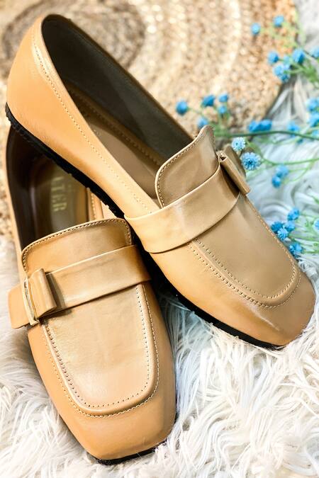 The Alter Beige Tessa Buckle Detail Loafers Online at Aza Fashions The Alter_Beige Tessa Buckle Detail Loafers _Online_at_Aza_Fashions