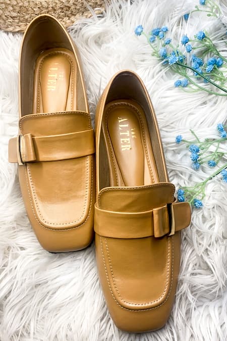 Buy The Alter Beige Tessa Buckle Detail Loafers Online at Aza Fashions Buy_The Alter_Beige Tessa Buckle Detail Loafers _Online_at_Aza_Fashions