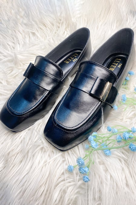 Shop The Alter Black Tessa Buckle Detail Loafers at Aza Fashions Shop_The Alter_Black Tessa Buckle Detail Loafers _at_Aza_Fashions