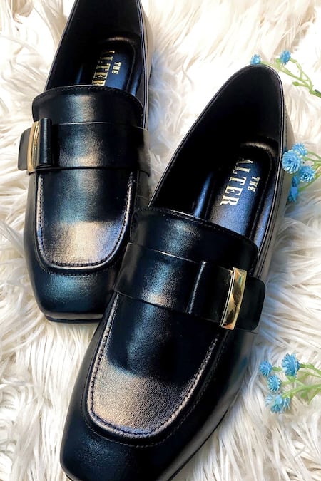 The Alter Black Tessa Buckle Detail Loafers Online at Aza Fashions The Alter_Black Tessa Buckle Detail Loafers _Online_at_Aza_Fashions