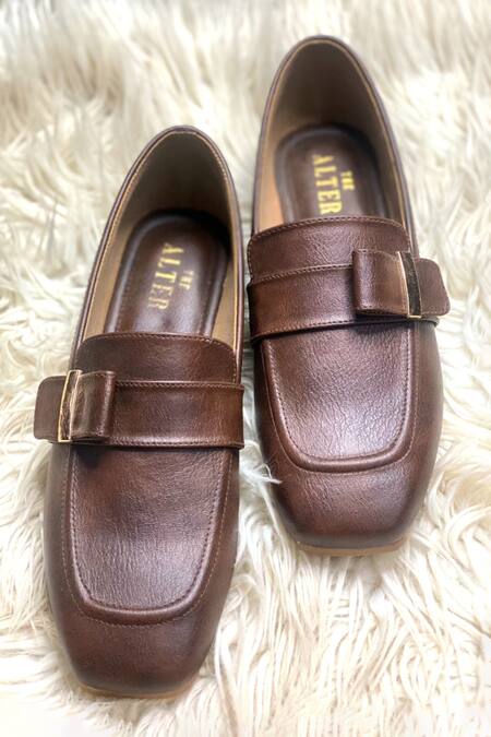 Buy_The Alter_Brown Tessa Buckle Detail Loafers_Online_at_Aza_Fashions