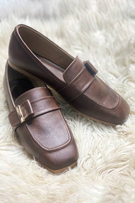 Shop_The Alter_Brown Tessa Buckle Detail Loafers_Online_at_Aza_Fashions