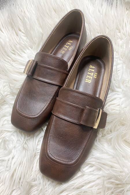 The Alter_Brown Tessa Buckle Detail Loafers_at_Aza_Fashions