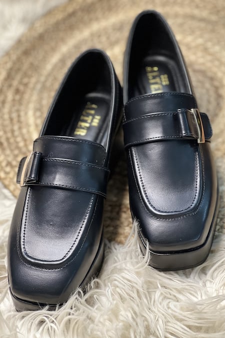 Shop The Alter Black Tessa Buckle Detail Platform Loafers at Aza Fashions Shop_The Alter_Black Tessa Buckle Detail Platform Loafers _at_Aza_Fashions