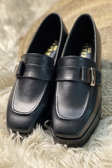 The Alter Black Tessa Buckle Detail Platform Loafers Online at Aza Fashions The Alter_Black Tessa Buckle Detail Platform Loafers _Online_at_Aza_Fashions