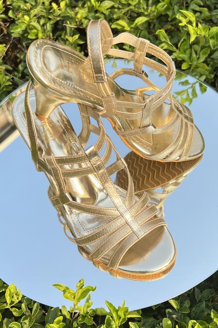 Shop The Alter Gold Aurelia Strappy Stilettoes at Aza Fashions Shop_The Alter_Gold Aurelia Strappy Stilettoes _at_Aza_Fashions