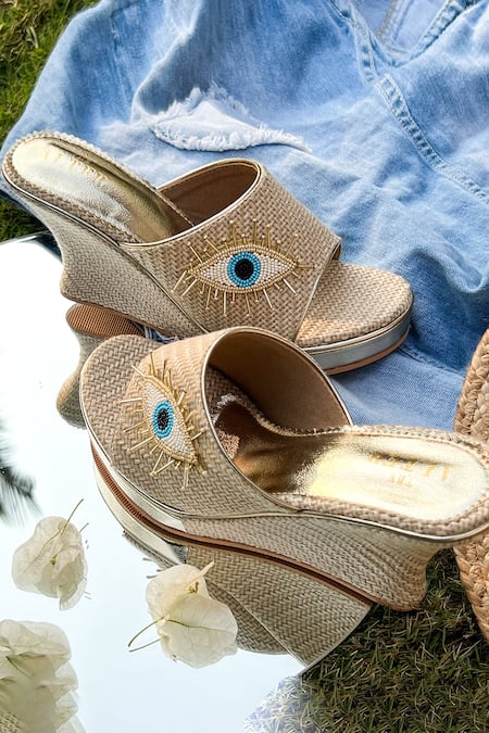 THE ALTER Evil Eye Jute Wedges  