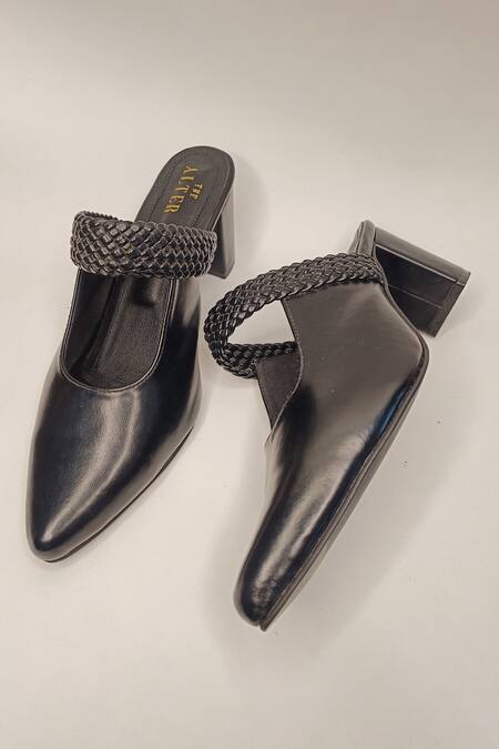 Buy The Alter Black Woven Pointed Toe Block Heels Online at Aza Fashions Buy_The Alter_Black Woven Pointed Toe Block Heels _Online_at_Aza_Fashions