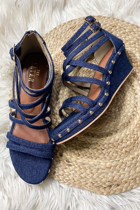 THE ALTER Denim Strappy Wedges 