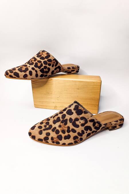 The Alter Beige Print Leopard Mules Online at Aza Fashions The Alter_Beige Print Leopard Mules _Online_at_Aza_Fashions