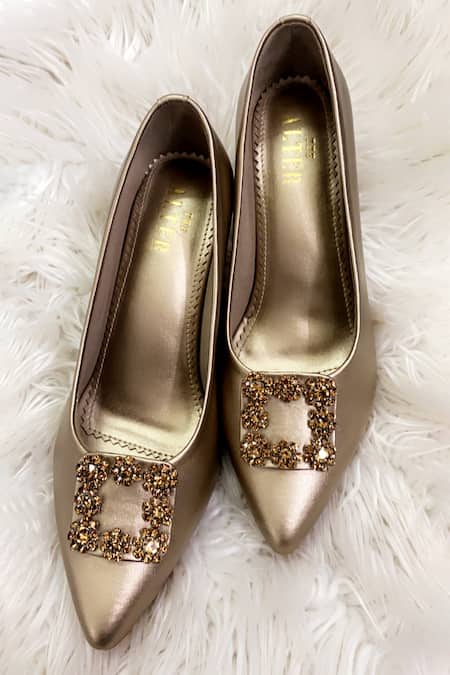 The Alter Gold Rhinestones Riona Embellished Pumps Online at Aza Fashions The Alter_Gold Rhinestones Riona Embellished Pumps _Online_at_Aza_Fashions
