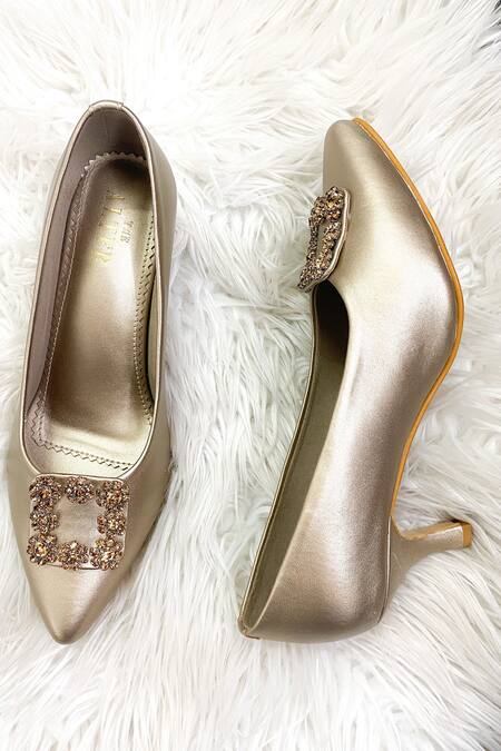 Shop The Alter Gold Rhinestones Riona Embellished Pumps Online at Aza Fashions Shop_The Alter_Gold Rhinestones Riona Embellished Pumps _Online_at_Aza_Fashions