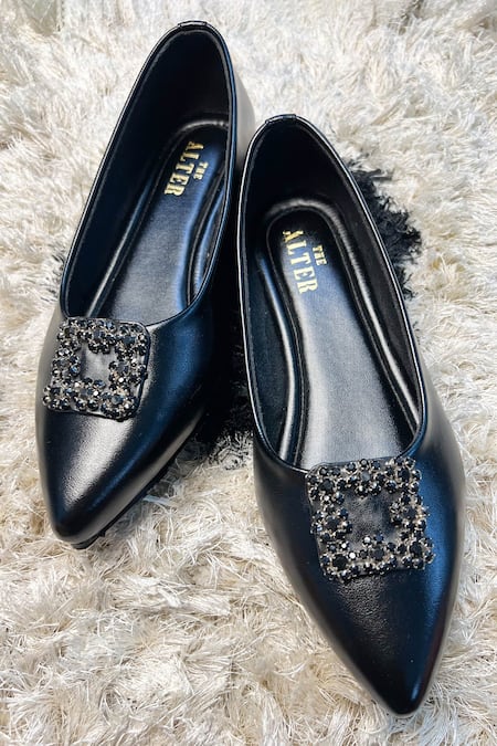 Shop The Alter Black Riona Embellished Ballerinas at Aza Fashions Shop_The Alter_Black Riona Embellished Ballerinas _at_Aza_Fashions