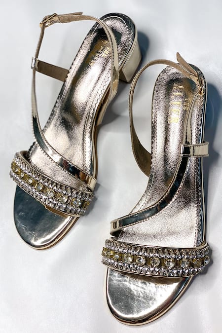 Jeweled discount block heels