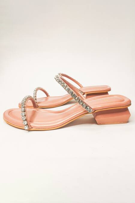 Shop The Alter Peach Mysha Polygon Block Heels Online at Aza Fashions Shop_The Alter_Peach Mysha Polygon Block Heels _Online_at_Aza_Fashions