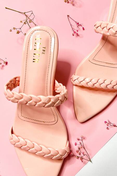 The Alter Pink Kylie Braided Block Heels Online at Aza Fashions The Alter_Pink Kylie Braided Block Heels _Online_at_Aza_Fashions