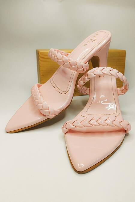 Buy The Alter Pink Kylie Braided Block Heels Online at Aza Fashions Buy_The Alter_Pink Kylie Braided Block Heels _Online_at_Aza_Fashions