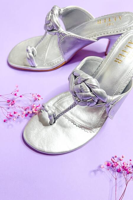 The Alter Silver Tasha Metallic Kolhapuri Stilettos Online at Aza Fashions The Alter_Silver Tasha Metallic Kolhapuri Stilettos _Online_at_Aza_Fashions
