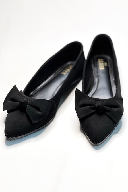 Shop The Alter Black Bow Ballerinas at Aza Fashions Shop_The Alter_Black Bow Ballerinas _at_Aza_Fashions